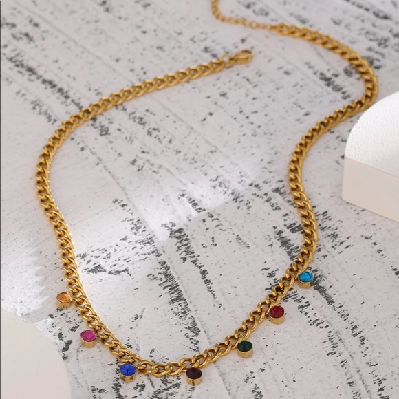 💛Gold plated colourful necklace - Picture 4 of 9